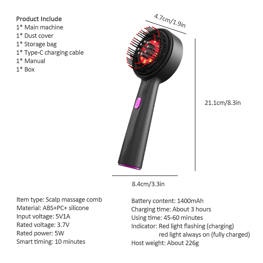 LuminaGlow (Electric Hair Growth Red Light Comb Massage)