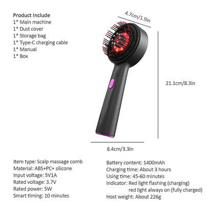 LuminaGlow (Electric Hair Growth Red Light Comb Massage)